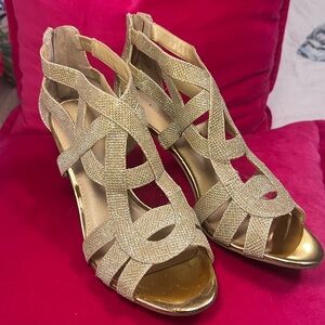 Marc Fisher Gold Textured Women's Heels